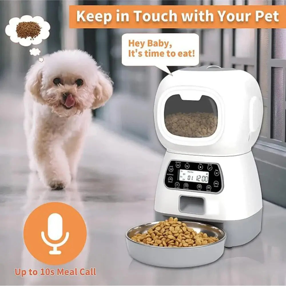 automatic pet feeder with app 3.5L stainless steel bowl voice timing smart dog and cat food dispenser