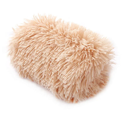 washable plush dog blanket mat, champagne long plush pet sleeping mat for dogs and cats, warm and soft kennel bed