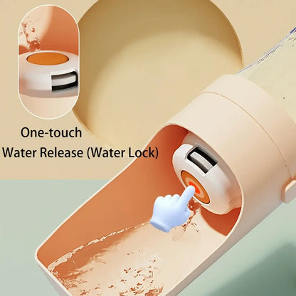 portable dog water bottle with one-touch water release for easy pet hydration on walks, hikes, and travel