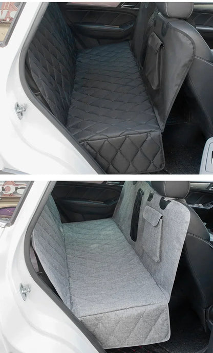 waterproof dog car seat cover for back seat pet hammock, quilted rear seat protection for dogs