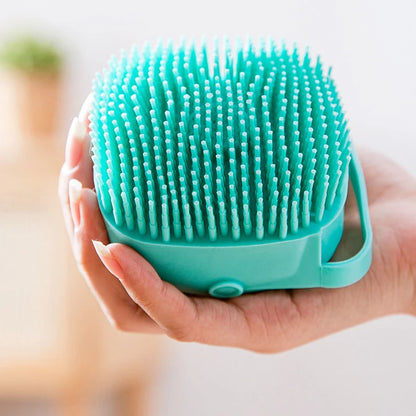 silicone pet bathing brush with soft bristles for gentle dog and cat grooming, cleaning, and shampoo massage