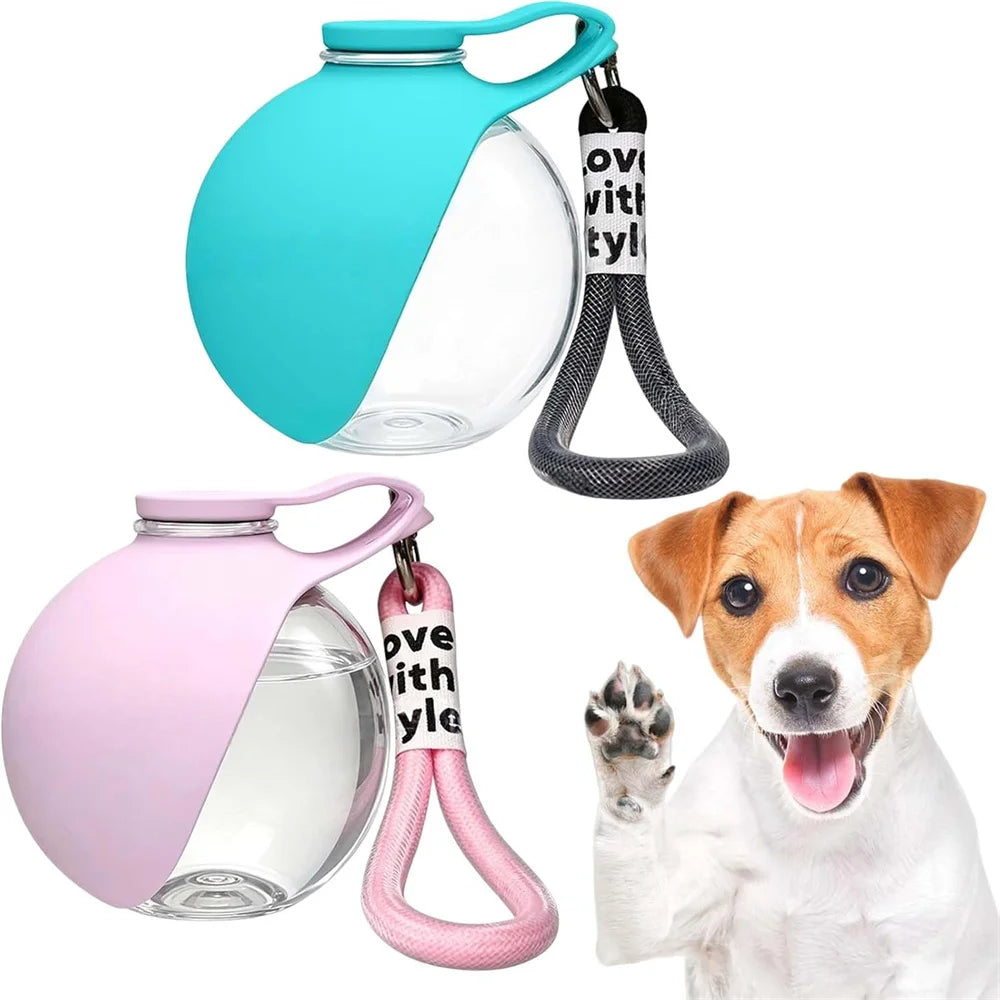 portable pet water bottle leak-proof travel dispenser with bowl for dogs, foldable outdoor walking and feeding container