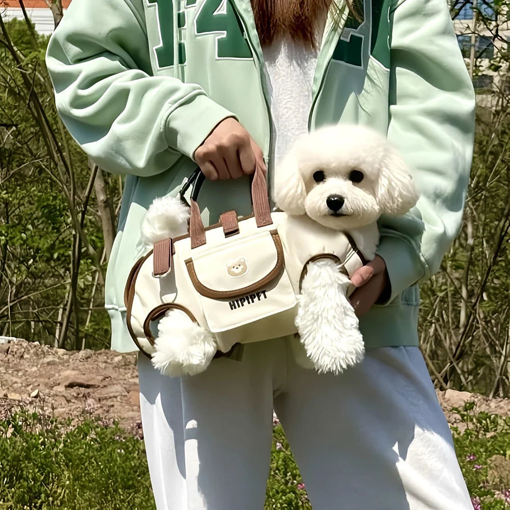 dog backpack carrier for small pets, stylish portable pet carry bag for travel and daily walks