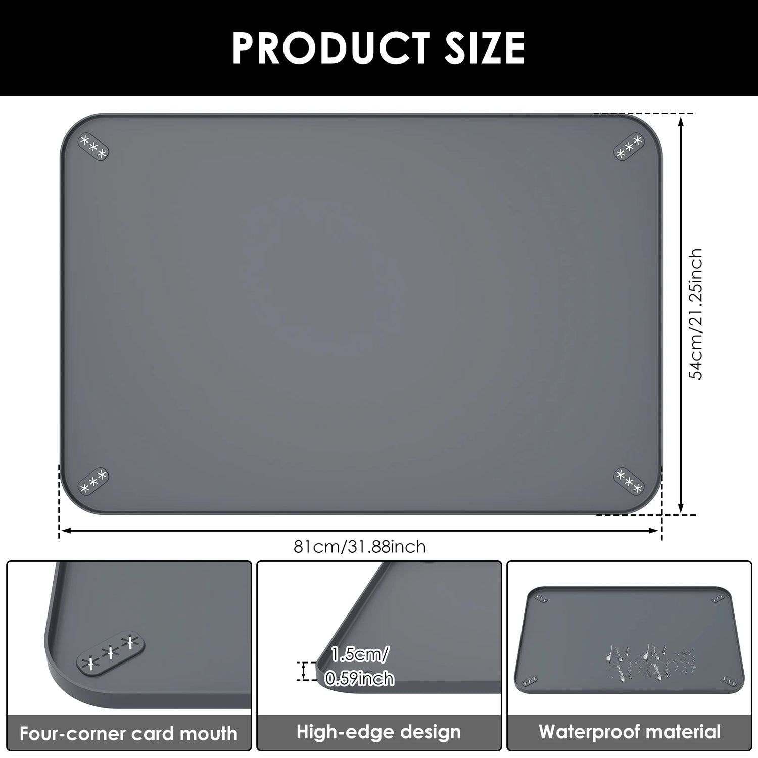 Dog Silicone Pee Pad Holder for Floor Protection Leak Proof Foldable Puppy Potty Training Pad Holder With Raised Edge for Home dimensions and features.