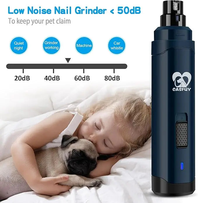 Dog Nail Grinder Upgraded - Professional dog nail grinder with low noise for a calm pet grooming experience.