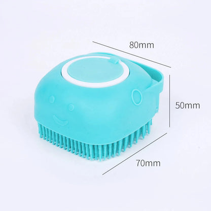 silicone pet bath massage gloves pet brush for dogs cats, 80mm x 70mm x 50mm, soft silicone grooming tool