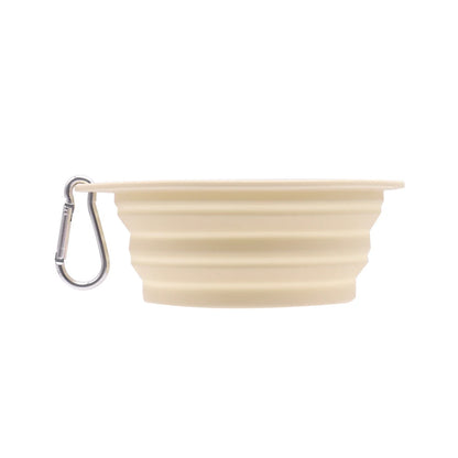 Collapsible Pet Silicone Dog Food Water Bowl  Macaron Color Outdoor Travel Portable Folding Supplies Dishes with Carabiner