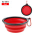 Red collapsible pet travel bowl silicone TPR portable pet food and water bowl for cats and dogs with clip for outdoor travel