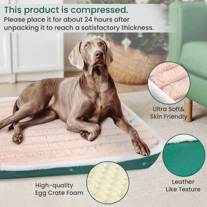 calming dog bed with memory foam, removable washable cover, non-slip bottom, and ultra-soft egg crate mattress for dogs