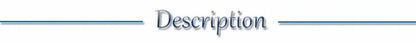 Description banner with decorative blue lines and shadowed text