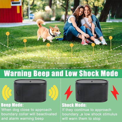 Electronic Pet Fence System Containment Dog Training Collar Pet Accessories Sound Shocked Collar Waterproof Electric Dog Fence.