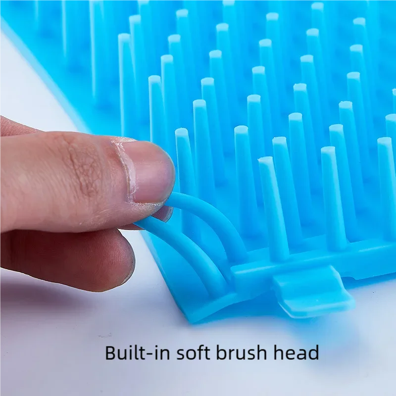 pet paw cleaner brush with built-in soft silicone brush head for gentle pet paw cleaning
