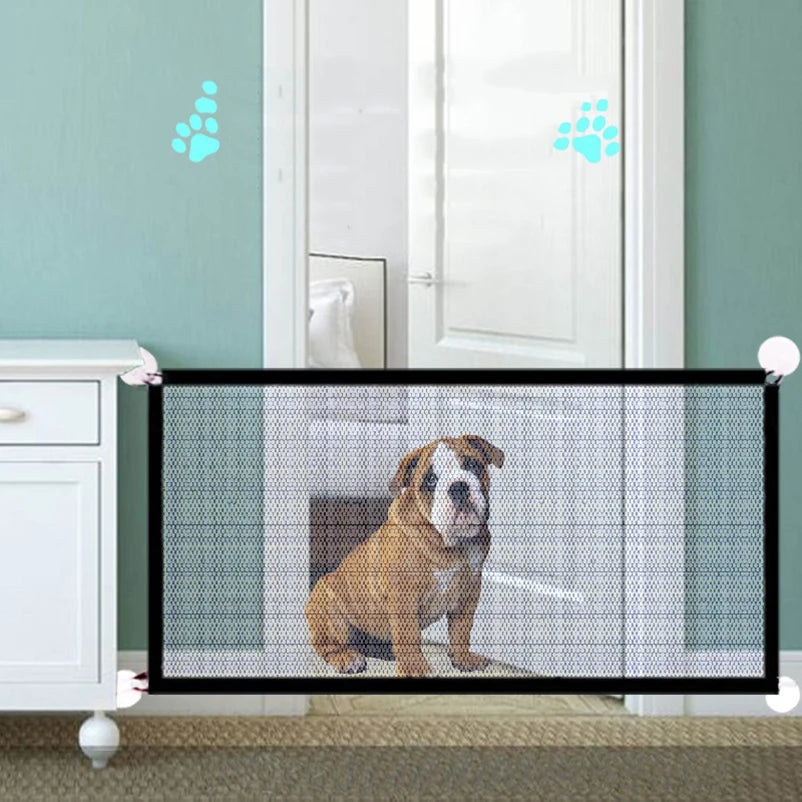 Dog Fence Portable Folding Divider Mesh Home Perforation-Free Traceless Wall Protection Safety Net Nylon Mesh Cloth Pet Fence