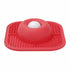 Red slow feeder dog bowl with textured surface and interactive ball design for puppies, anti-slip resin treat bowl