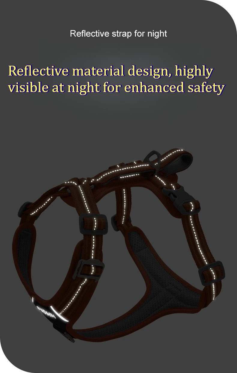 Dog Leash Anti-Pull Pet Harness Comfortable Outdoor Dog Leash Reflective Dog Harness Durable and Stain-Resistant, reflective strap for night