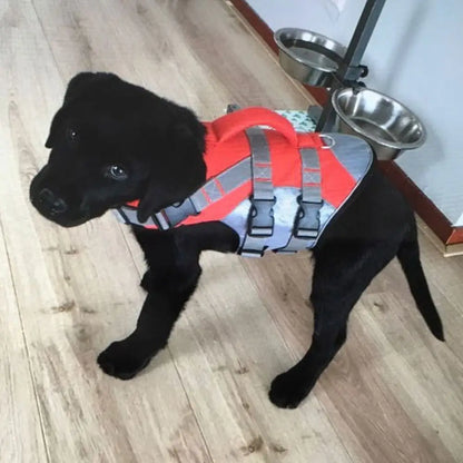 reflective dog life jacket adjustable breathable pet safety vest for puppy swimming and beach protection