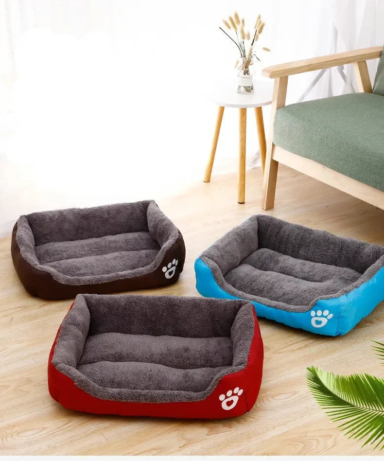 Large dog bed house with soft square nest design for small, medium, and large dogs, breathable and washable