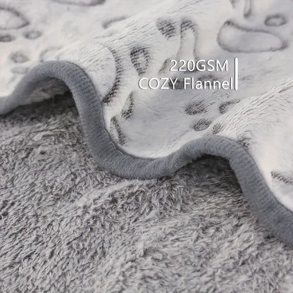 Soft Flannel Pet Blanket for Dogs Cats Plush Mat Dog Paw Print for Cats Dog  High Quality Dog Blanket Pet Mat Warm Dog Supplies