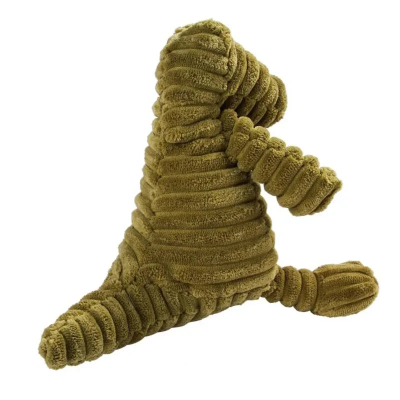 plush squeaky dog toy corduroy animal-shaped chew toy for puppies and small to large dogs, bite resistant training accessory