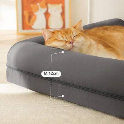 waterproof washable dog bed with gray oxford fabric cushion and sleeping pet sofa design