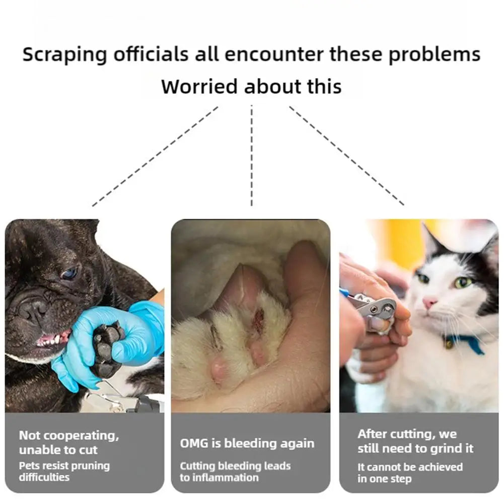 usb charging dog nail grinder for safe pet grooming, trimming claws without bleeding or stress