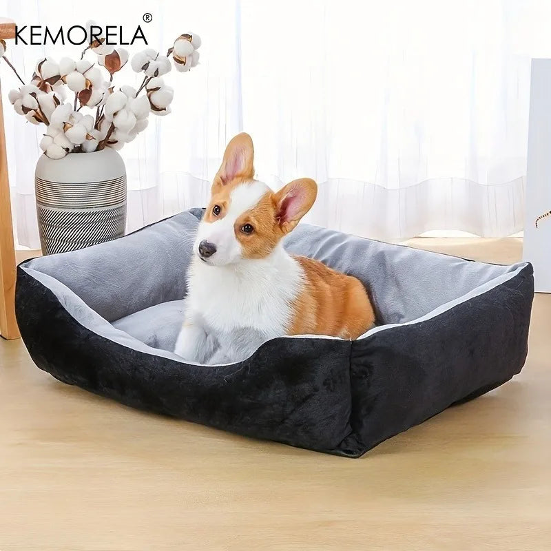 orthopedic plush dog bed with supportive high-rebound cushion for small to large dogs, all-season comfort