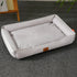 waterproof square dog bed for large dogs light gray thickened sofa-style pet bed with non-slip bottom