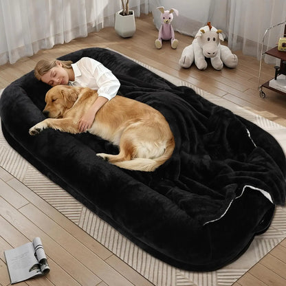 human dog bed for adults black-71 orthopedic oversized bed with removable cover, 71x40x10, shipped from China Mainland