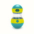 interactive dog treat dispenser toy blue and yellow plastic slow feeder for dogs, healthy snack dispenser