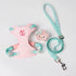 small dog harness leash set, pink striped adjustable vest harness with plush doll, cute walking accessory for small dogs