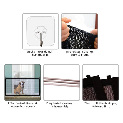 Pet Dog Barrier Fences Pet Isolated Network Folding Breathable Mesh Play Dog Safety Fence for Stairs Doorways Indoor and Outdoor features