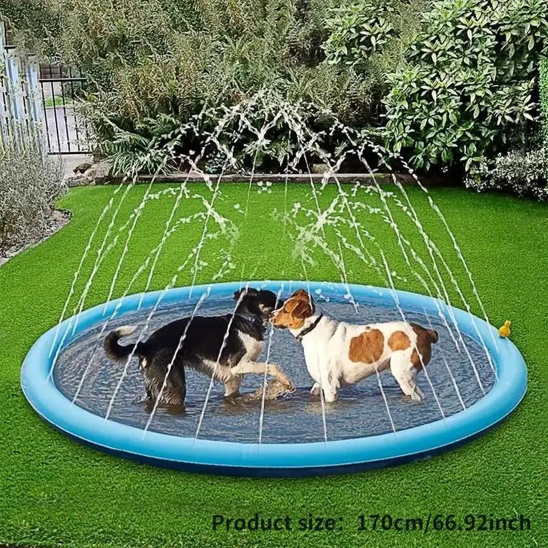 Fun Outdoor Water Sprinkler for Dogs Portable Non-slip Pet Play Bathing Soaker