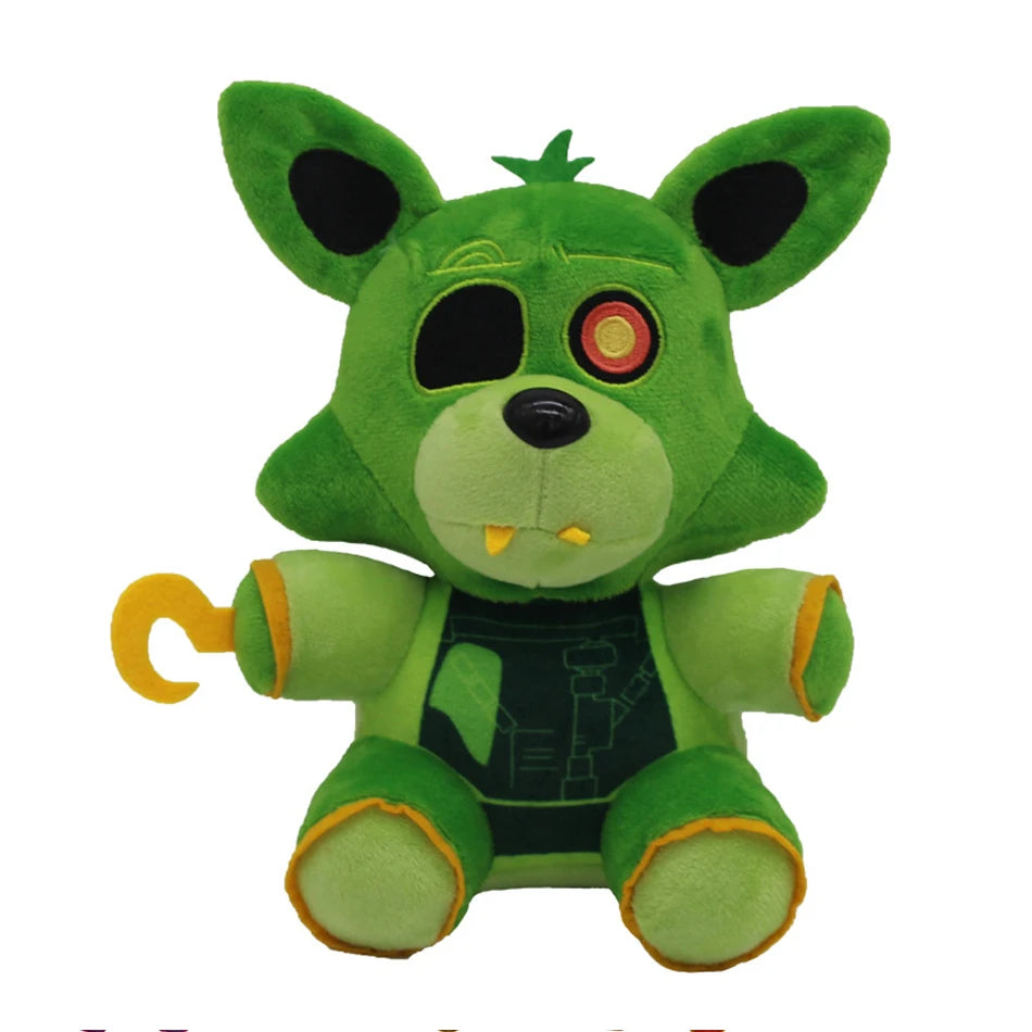 FNAF Freddy plush toy 18cm green plush bear rabbit with PP cotton, B09 color, movie and TV game stuffed gift for kids