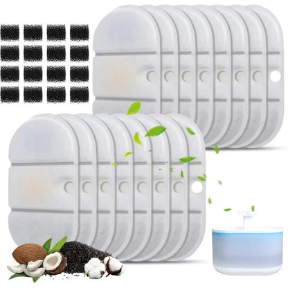 PETLIBRO PLWF002 replacement filters for Capsule pet water fountain, 2.1L compatible filter and sponge set