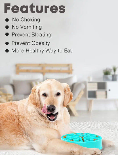 slow feeder dog bowl for large and small dogs, non-slip anti-gulping pet feeding dish prevents choking and bloating