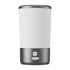 WHITE automatic pet paw cleaner machine with soft silicone brush, USB-C rechargeable, waterproof portable dog and cat washer cup