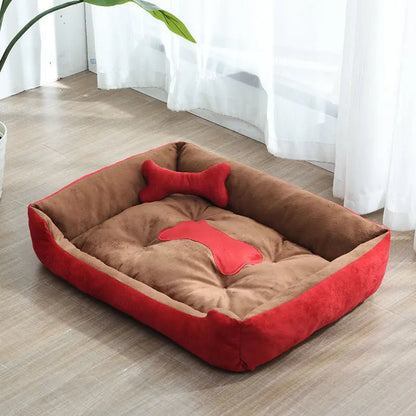 all-season pet bed house red coffee breathable cotton dog kennel soft washable bed for small medium large pets