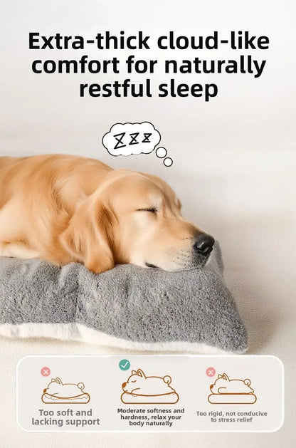 large winter dog bed mat for winter use, extra-thick fleece comfort, double-sided sleeping pad for large dogs