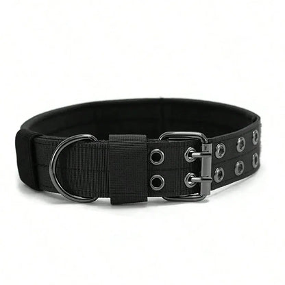 Black tactical dog collar durable nylon military buckle collar for medium and large dogs training walking working