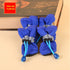 water-resistant dog shoes for small dogs, 4 blue PU canvas boots with rubber soles, one set of 4 pieces, keeps paws dry