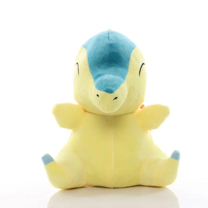Pokemon plush doll Cyndaquil stuffed toy, soft yellow and blue anime character gift for kids, collectors, and birthdays
