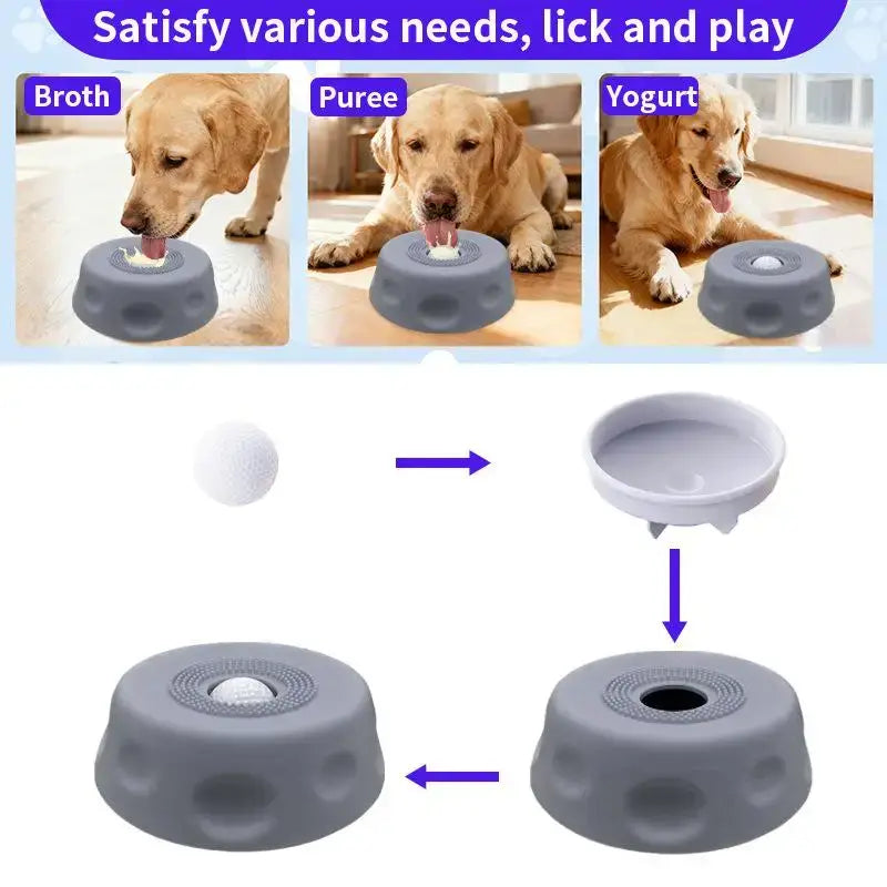 slow feeder dog bowl for dogs, anti-overflow licking bowl for broth, puree, yogurt, and healthy slow eating