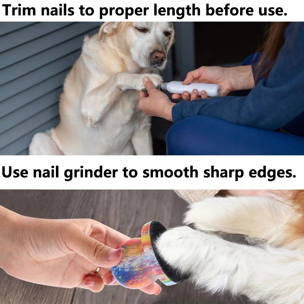 Portable pet nail grinder for safe dog and cat nail trimming, handheld grooming tool with stamp design and easy smoothing.