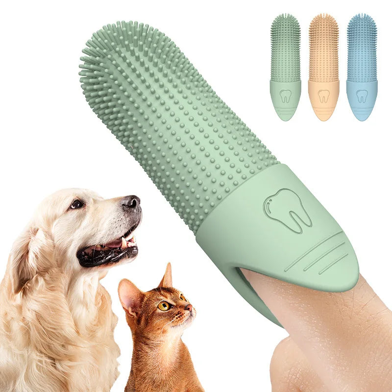 silicone finger toothbrush for dogs 360° cleaning pet dental care for dogs and cats, food grade silicone