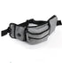 Gray dog walking waist bag with multiple zippered pockets and adjustable strap