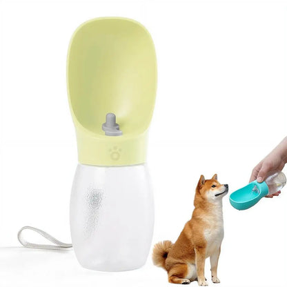 Portable dog water bottle leakproof travel pet drinking bowl for dogs and cats, 300ml outdoor water dispenser