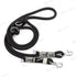 Black hands free dog leash for medium and large dogs, braided nylon rope, double buckle, 1x200cm, quick release