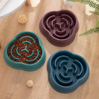 anti-choking slow feeder bowl for cats and dogs, maze design, non-slip thickened pet food bowl