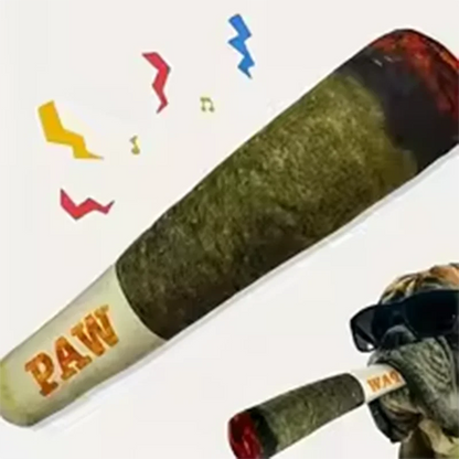 cigar dog toy plush squeaky chew toy for dogs, creative birthday gift for teeth grinding