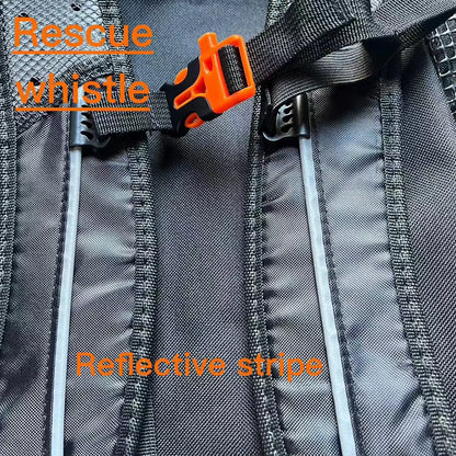 Rescue whistle and reflective stripe on Hiking Pet Dog Carrier Backpack - Breathable Outdoor Travel Bag